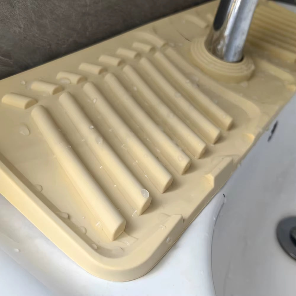 Heightened Slope Faucet Drain Pad New Silicone Anti-Splash Sink Splash Mat Thicken Anti-Slip Pool Soap Pad Kitchen